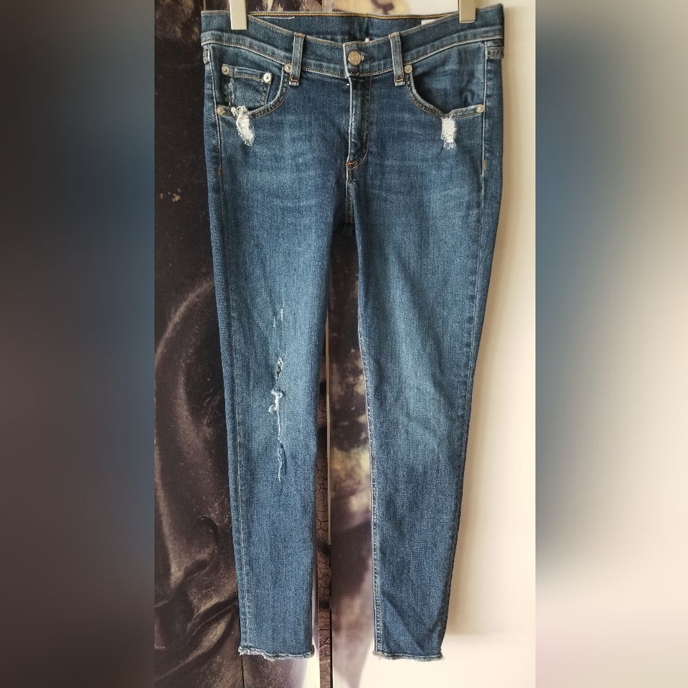 RAG & BONE Women's‎ Skinny La Paz Destroyed Stretch Denim Jeans 29 W1502k520LAP